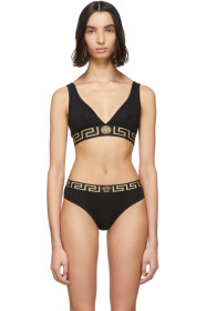 Versace Underwear - Black Empire Medusa V-Neck Bra