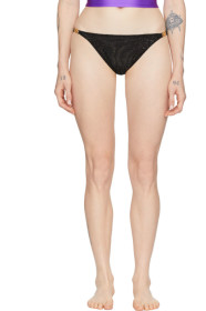 Versace Underwear - 黑色水钻三角内裤