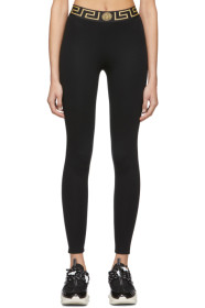Versace Underwear - Black Greek Key Leggings