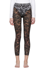 Versace Underwear - Black Lace Barocco Leggings