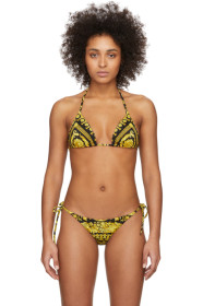 Versace Underwear - Black & Yellow Barocco Bikini Top