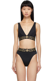 Versace Underwear - 黑色 Medusa 三角比基尼上装