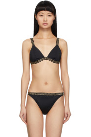 Versace Underwear - 黑色希腊回纹比基尼上装