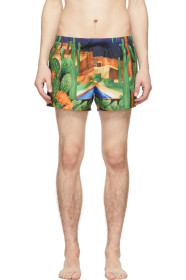 Versace Underwear - Multicolor 'Palm Springs' Swim Shorts