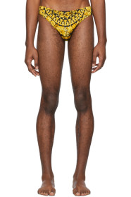Versace Underwear - Black & Yellow Barocco Swim Briefs