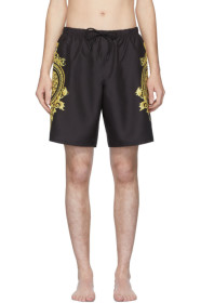 Versace Underwear - Black & Gold Boxer Swim Shorts