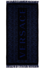 Versace Underwear - Black & Blue Barocco Towel