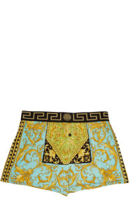 Versace Underwear - Blue & Green Print Boxer Briefs