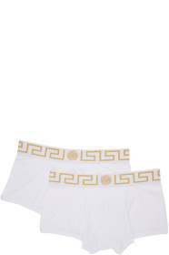 Versace Underwear - Two-Pack White Medusa Low-Rise Boxer Briefs