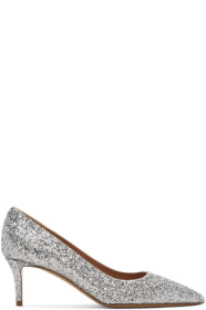 Mansur Gavriel - Silver Glitter Classic Heels