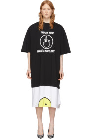 VETEMENTS - Black & White 'Have A Nice Day' T-Shirt Dress