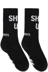 VETEMENTS - Chaussettes noires 'Shut Up'