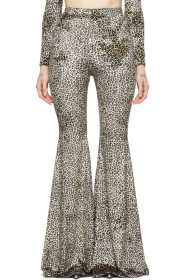 VETEMENTS - Black & Beige Leopard Evening Flared Lounge Pants