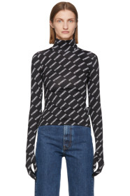 VETEMENTS - Col roulé noir All Over Logo