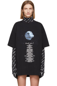 VETEMENTS - 黑色 Star Wars 系列 Death Star Episode IV T 恤
