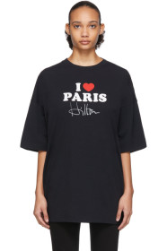 VETEMENTS - SSENSE 独家发售黑色“I Love Paris” T 恤