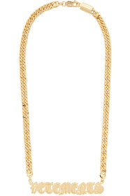 VETEMENTS - Gold Gothic Logo Necklace