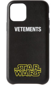 VETEMENTS - Étui pour iPhone 11 Pro à logo noir édition STAR WARS