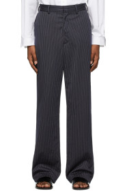 VETEMENTS - Navy Pinstripe Relaxed Trousers