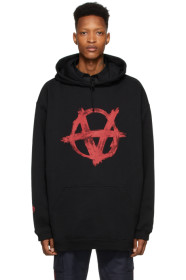 VETEMENTS - Black & Red Anarchy Hoodie