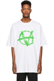 VETEMENTS - White & Green Anarchy T-Shirt