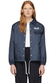 Comme des Garçons Girl - Blouson de coach à logo bleu marine