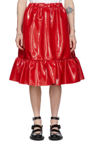 Comme des Garçons Girl - Jupe en cuir synthétique verni rouge