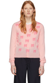 Comme des Garçons Girl - Cardigan rose All Over Ribbons édition Disney