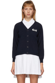 Comme des Garçons Girl - Cardigan bleu marine 'Girl' édition Lochaven Of Scotland