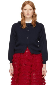 Comme des Garçons Girl - Navy Lochaven Of Scotland Edition Ruffle Neck Cardigan