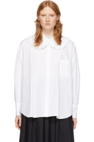 Comme des Garçons Girl - White Peter Pan Collar Ruffle Shirt