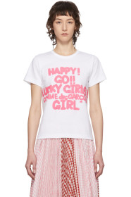 Comme des Garçons Girl - T-shirt en coton à logo blanc