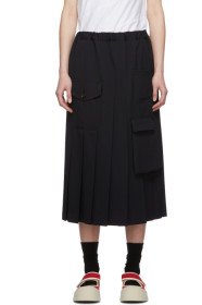 Comme des Garçons Comme des Garçons - 海军蓝褶裥羊毛半身裙