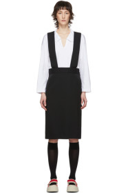 Comme des Garçons Comme des Garçons - 黑色羊毛背带半身裙