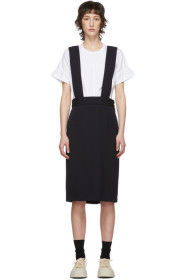 Comme des Garçons Comme des Garçons - 海军蓝羊毛背带半身裙