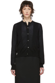 Comme des Garçons Comme des Garçons - 黑色精纺羊毛开衫