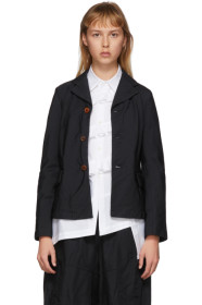 Comme des Garçons Comme des Garçons - Black Gabardine Diagonal Stitch Blazer