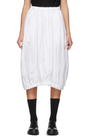 Comme des Garçons Comme des Garçons - White Cotton Broadcloth Gathered Skirt