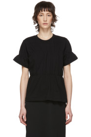 Comme des Garçons Comme des Garçons - 黑色抽褶 T 恤