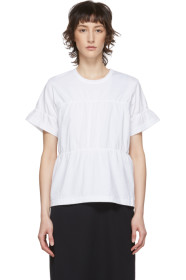 Comme des Garçons Comme des Garçons - 白色褶边 T 恤