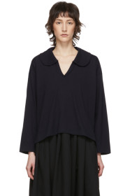 Comme des Garçons Comme des Garçons - 海军蓝彼得潘领长袖 T 恤
