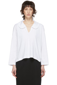 Comme des Garçons Comme des Garçons - White Peter Pan Collar Long Sleeve T-Shirt
