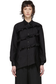 Comme des Garçons Comme des Garçons - 黑色荷叶袖衬衫
