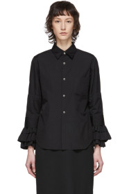 Comme des Garçons Comme des Garçons - 黑色荷叶袖衬衫