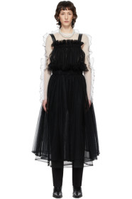 Noir Kei Ninomiya - Black Tulle Bib Suspender Dress