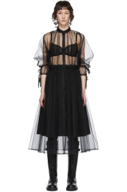 Noir Kei Ninomiya - Black Tulle Upper Shirt Dress