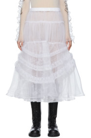 Noir Kei Ninomiya - White Organdy Embroidery Skirt
