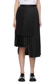 Noir Kei Ninomiya - Black Layered Pleated Skirt