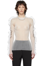 Noir Kei Ninomiya - White Monofilament Long Sleeve T-Shirt