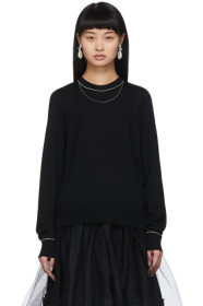 Noir Kei Ninomiya - Black Wool Chain Detail Sweater